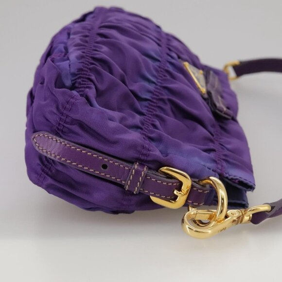 PRADA Accessory Pouch Nylon Purple Gold Auth - Picture 11 of 15